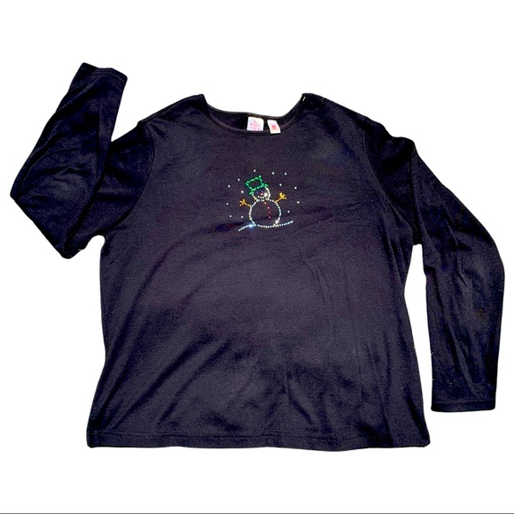 Wish for Joy Rhinestone Snowman T-Shirt - Picture 1 of 12